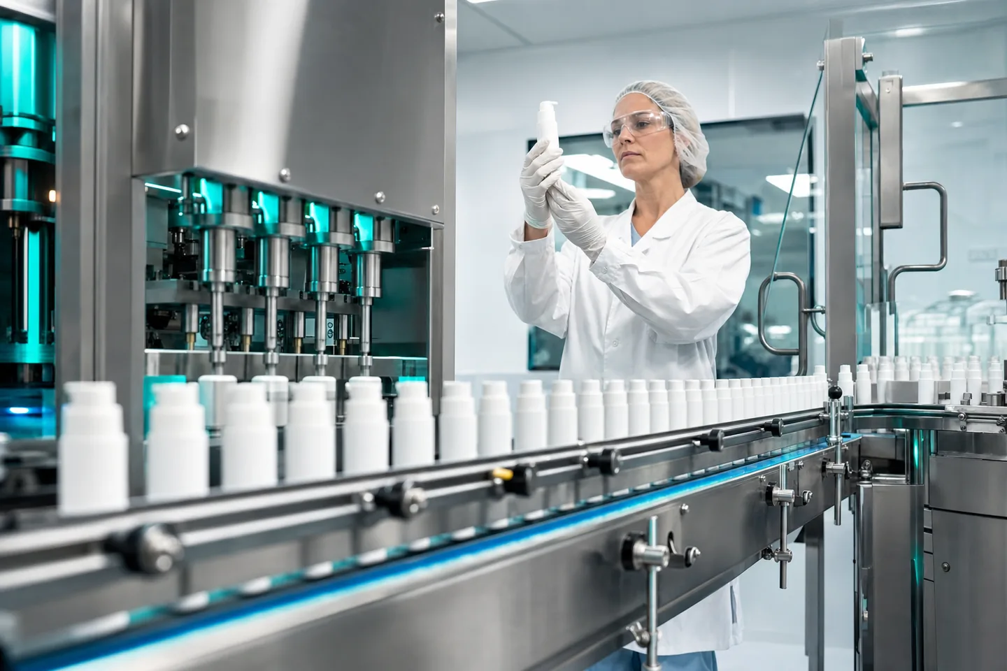 Abfüllung von Flexosamine Pro in der Produktion des Herstellers